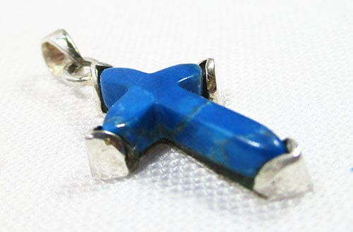 Turquoise Cross Pendant (Small) - Crystal Jewellery > Crystal Pendants