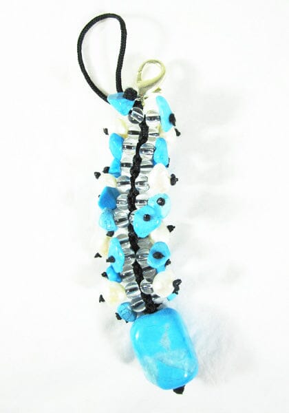 Turquoise Howlite Catkin Clip-on - Others > Keyrings & Clip-On Crystals