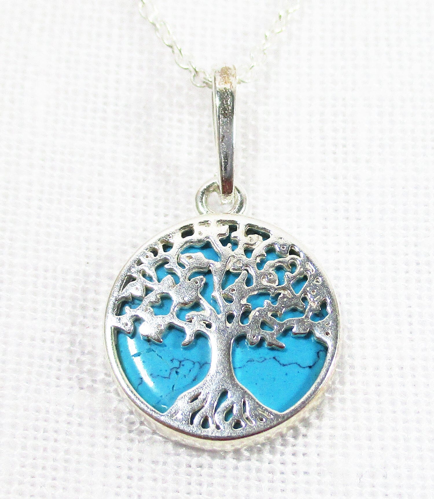 Turquoise Reversible Tree of Life Pendant (Small) - Crystal Jewellery > Crystal Pendants