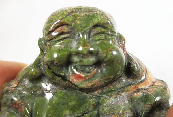 Unakite Laughing Buddha - Crystal Carvings > Hand Carved Buddhas