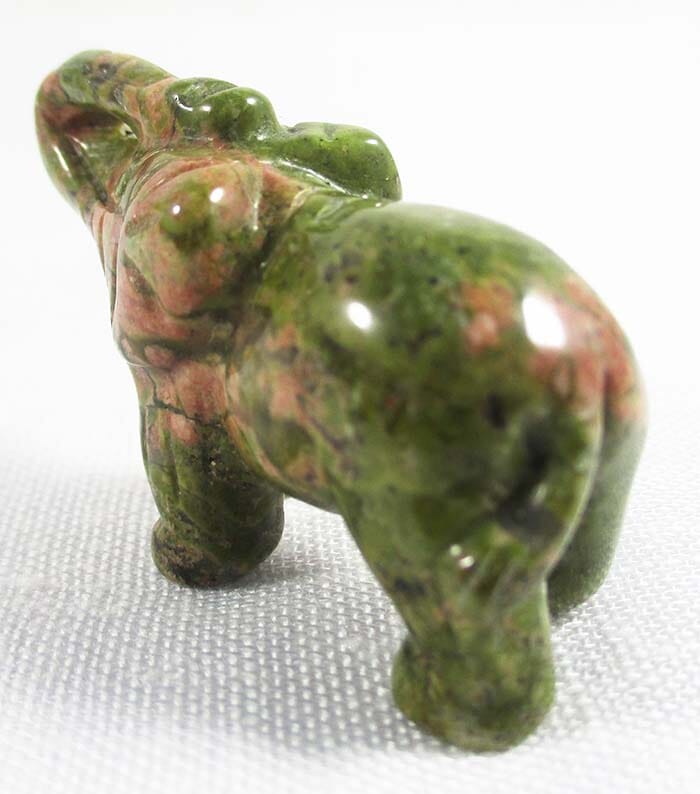 Unakite Mini Elephant - Crystal Carvings > Carved Crystal Animals