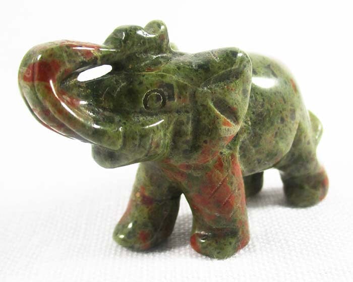 Unakite Mini Elephant - Crystal Carvings > Carved Crystal Animals