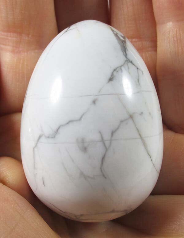 White Howlite Egg - Crystal Carvings > Polished Crystal Eggs