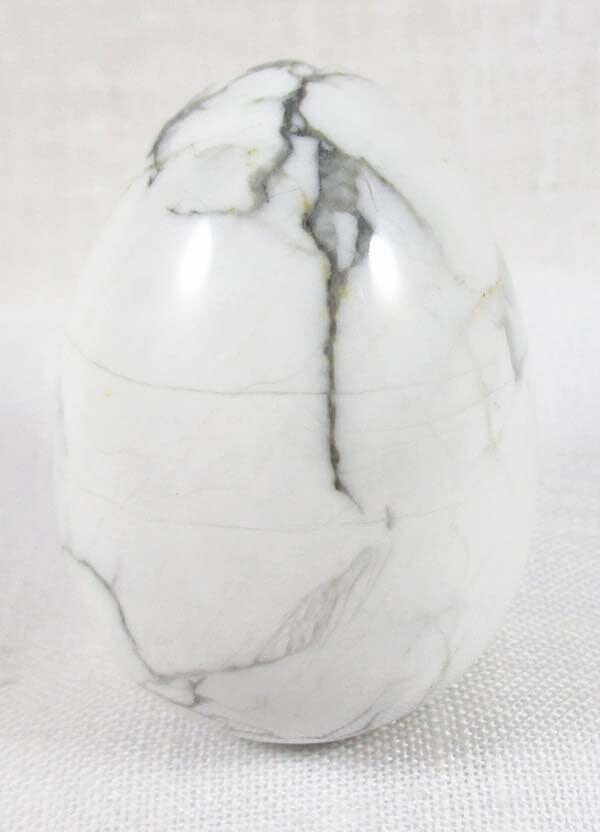 White Howlite Egg - Crystal Carvings > Polished Crystal Eggs