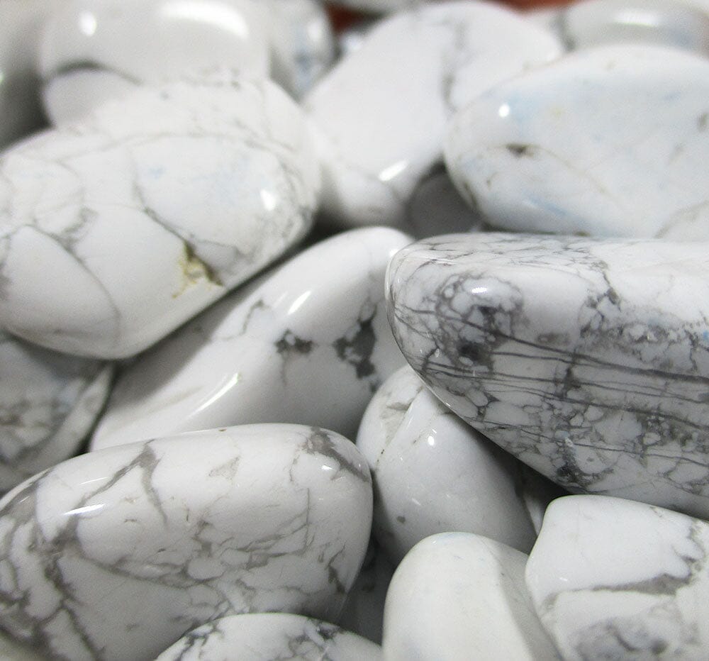 White Howlite Rough Tumble Stones (Small) - Cut & Polished Crystals > Polished Crystal Tumble Stones