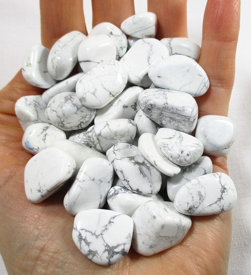 White Howlite Rough Tumble Stones (Small) - Cut & Polished Crystals > Polished Crystal Tumble Stones
