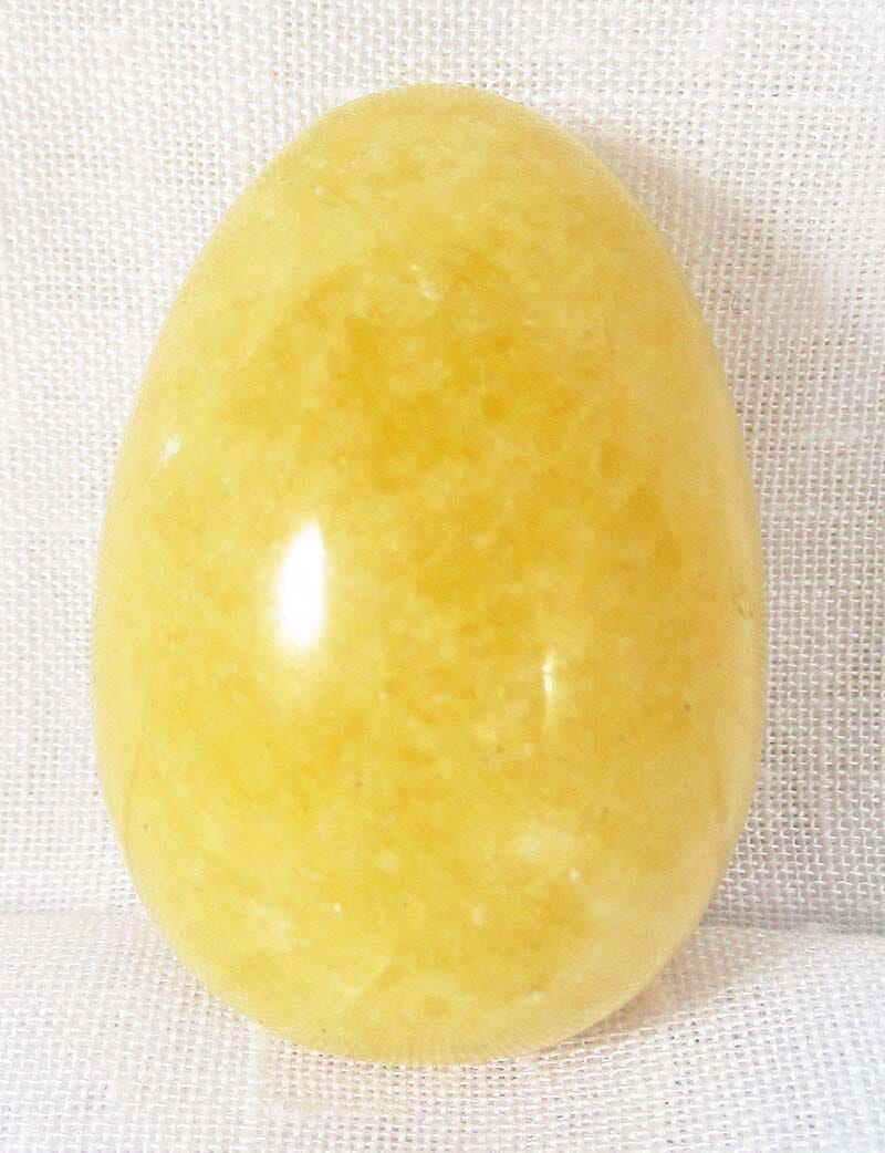 Yellow Calcite Egg - Crystal Carvings > Polished Crystal Eggs
