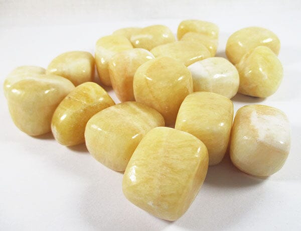 Yellow Calcite Tumble Stones (X3) - Cut & Polished Crystals > Polished Crystal Tumble Stones