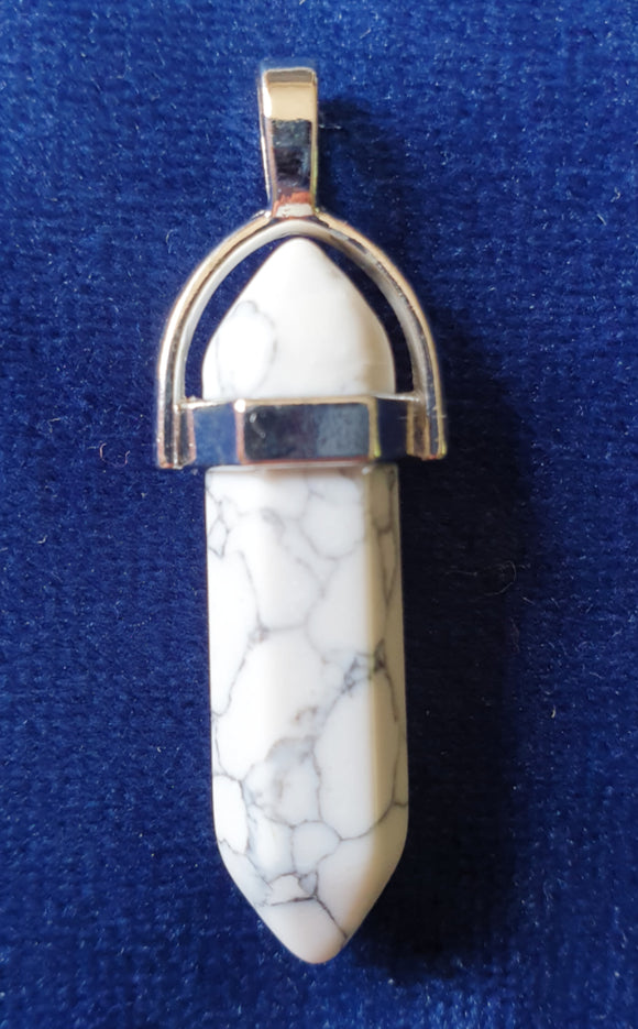 White Howlite Point Pendant | Crystal Jewellery | Point Pendants