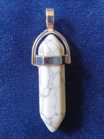 White Howlite Point Pendant | Crystal Jewellery | Point Pendants