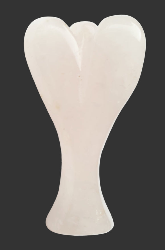 Rose Quartz Guardian Angel (Medium) | Crystal Carvings | Crystal Angels