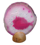 Pink Agate Slice On Stand (Medium) | Natural Crystals | Crystal Geodes