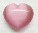 Pink Cats Eye Heart | Crystal Carvings | Polished Crystal Hearts