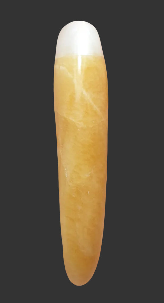 Orange Calcite and Selenite Cleansing Wand | Dowsing | Crystal Healing Wands