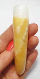 Orange Calcite and Selenite Wand | Dowsing | Crystal Healing Wands