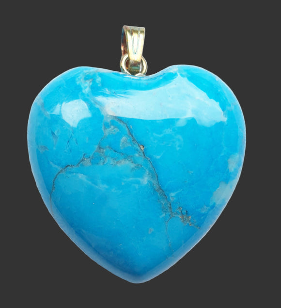 Turquoise Howlite Crystal Heart Pendant (Small) | Crystal Jewellery | Crystal Pendants