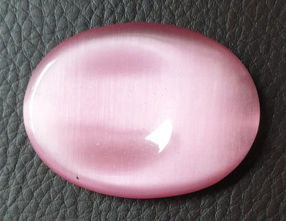 Pink Cats Eye Thumb Stone | Cut & Polished Crystals | Polished Crystal Thumb Stones