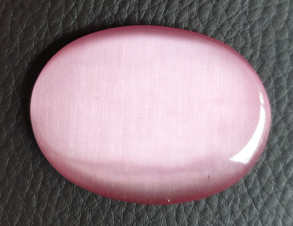 Pink Cats Eye Thumb Stone | Cut & Polished Crystals | Polished Crystal Thumb Stones