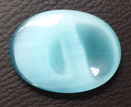 Blue Cats Eye Thumb Stone | Cut & Polished Crystals | Polished Crystal Thumb Stones