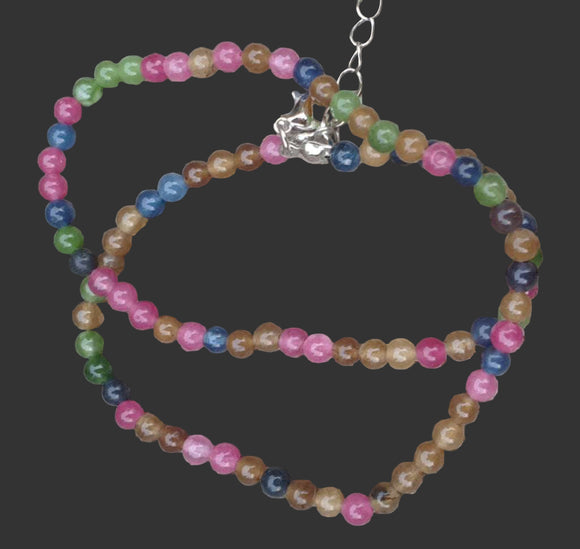 Watermelon Quartz Small Bead Necklace 16" | Crystal Jewellery | Crystal Necklaces