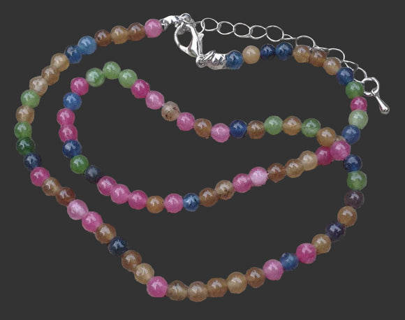 Watermelon Quartz Small Bead Necklace 16" | Crystal Jewellery | Crystal Necklaces