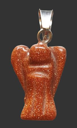 Red Goldstone Crystal Angel Pendant (Small) | Crystal Jewellery | Angel Pendants