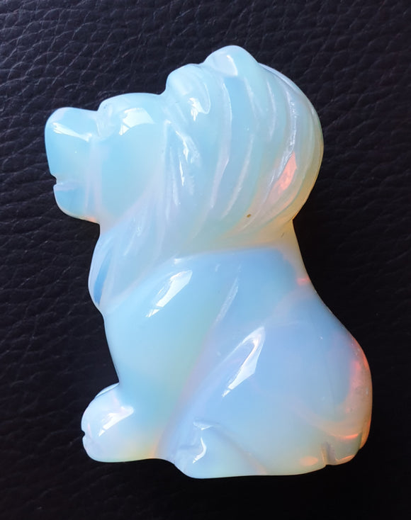 Opalite Lion (Large) | Crystal Carvings | Carved Crystal Animals