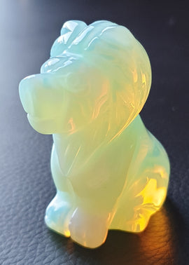 Opalite Lion (Large) | Crystal Carvings | Carved Crystal Animals