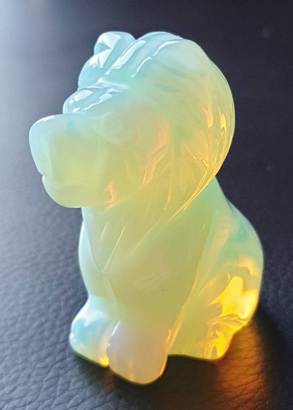 Opalite Lion (Large) | Crystal Carvings | Carved Crystal Animals