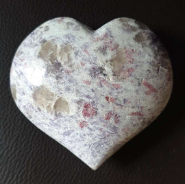 Lepidolite Rubillite Heart (XLarge) | Crystal Carvings | Polished Crystal Hearts