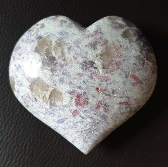 Lepidolite Rubillite Heart (XLarge) | Crystal Carvings | Polished Crystal Hearts