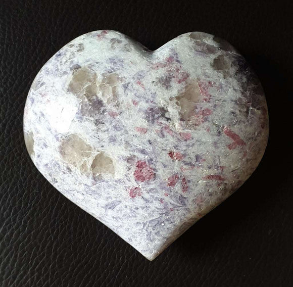 Lepidolite Rubillite Heart (XLarge) | Crystal Carvings | Polished Crystal Hearts