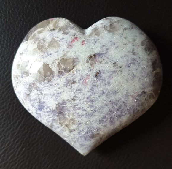 Lepidolite Rubillite Heart (XLarge) | Crystal Carvings | Polished Crystal Hearts