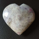 Lepidolite Rubellite Heart | Crystal Carvings | Polished Crystal Hearts