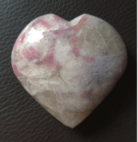 Lepidolite Rubellite Heart | Crystal Carvings | Polished Crystal Hearts