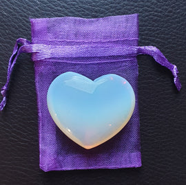 Opalite Heart | Crystal Carvings | Polished Crystal Hearts