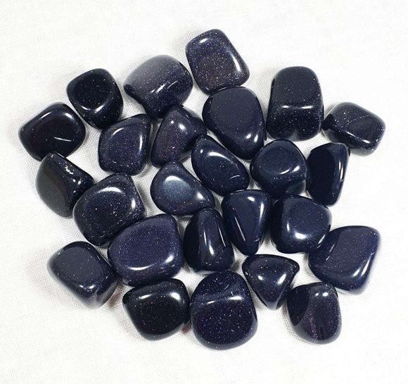 Blue Goldstone Tumble Stones  (x3) | Cut & Polished Crystals | Polished Crystal Tumble Stones