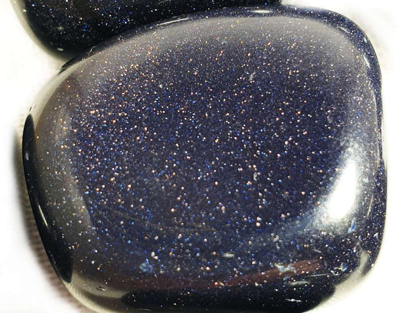 Blue Goldstone Tumble Stones  (x3) | Cut & Polished Crystals | Polished Crystal Tumble Stones