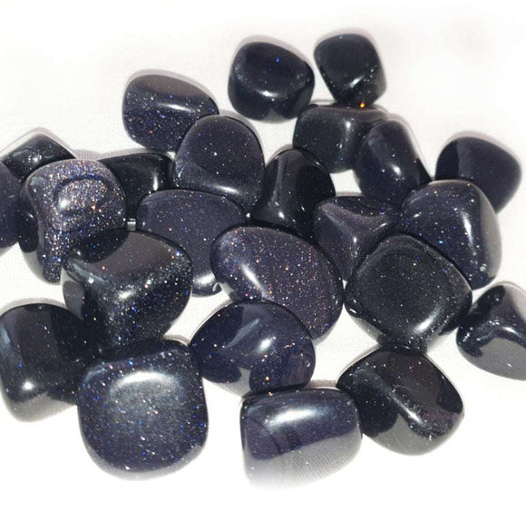 Blue Goldstone Tumble Stones  (x3) | Cut & Polished Crystals | Polished Crystal Tumble Stones