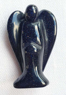 Blue Goldstone Angel (S/M) | Crystal Carvings | Crystal Angels