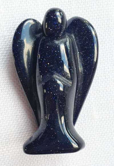 Blue Goldstone Angel (S/M) | Crystal Carvings | Crystal Angels