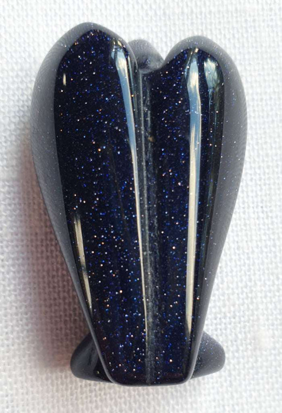 Blue Goldstone Angel (S/M) | Crystal Carvings | Crystal Angels