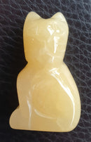 Yellow Calcite Cat (Small) | Crystal Carvings | Carved Crystal Animals