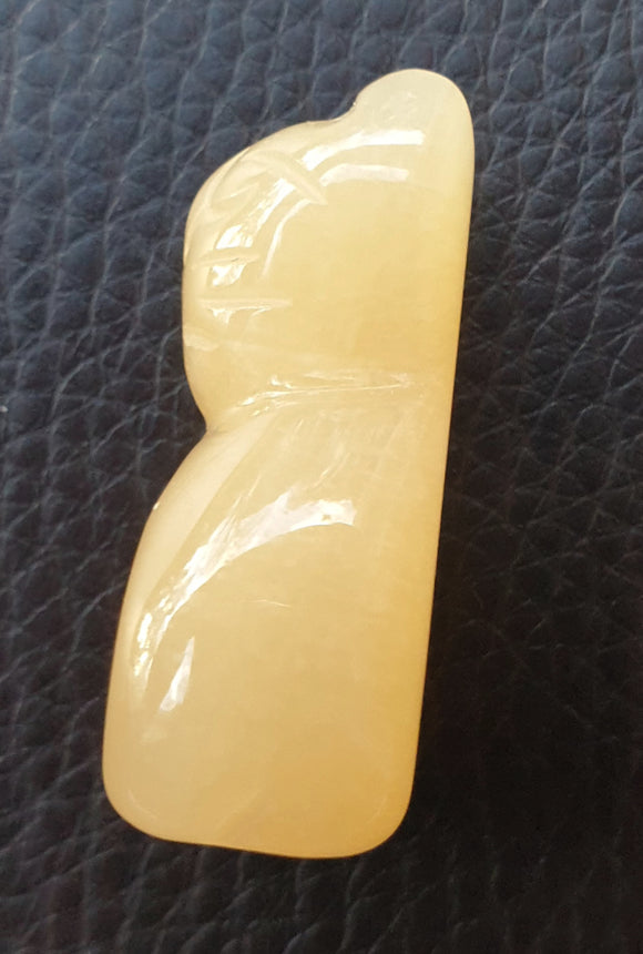 Yellow Calcite Cat (Small) | Crystal Carvings | Carved Crystal Animals