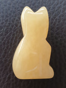 Yellow Calcite Cat (Small) | Crystal Carvings | Carved Crystal Animals