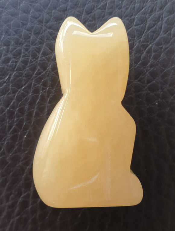 Yellow Calcite Cat (Small) | Crystal Carvings | Carved Crystal Animals