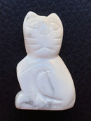 White Howlite Cat | Crystal Carvings | Carved Crystal Animals