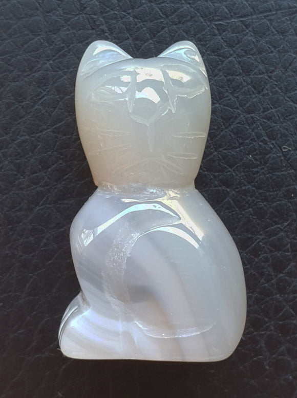 Agate Cat (Small) | Crystal Carvings | Carved Crystal Animals