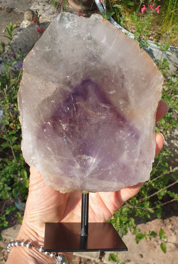 Quartz Amethyst Phantom on Stand (Rough) | Natural Crystals | Raw Crystal Chunks