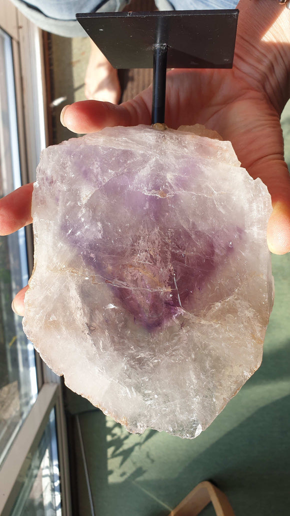 Quartz Amethyst Phantom on Stand (Rough) | Natural Crystals | Raw Crystal Chunks